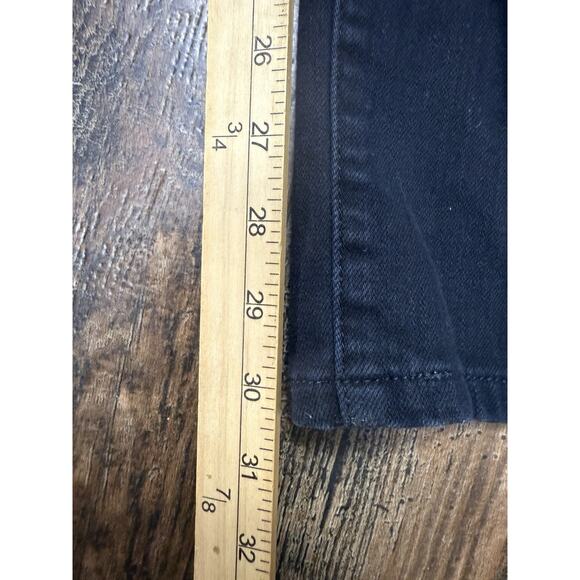 7 For All Mankind Jeans Mens 36x30 Black Slim Fit Straight Distressed Slimmy - Picture 5 of 7